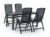 R&S Design Capri/Fidenza 150 cm Gartenmöbel-Set 5-teilig verstellbar